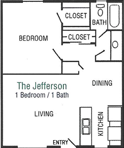 The Jefferson - One Bedroom / One Bath*