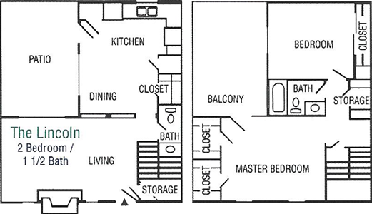 The Lincoln - Two Bedroom / One and 1/2 Bath*